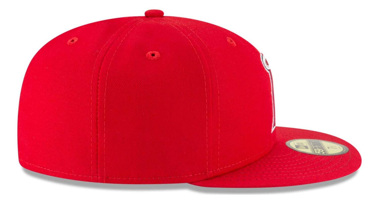 New Era Mens Los Angeles Angels Game Authentic Collection On-Field 59FIFTY Fitted Hat, Red, 7 5/8