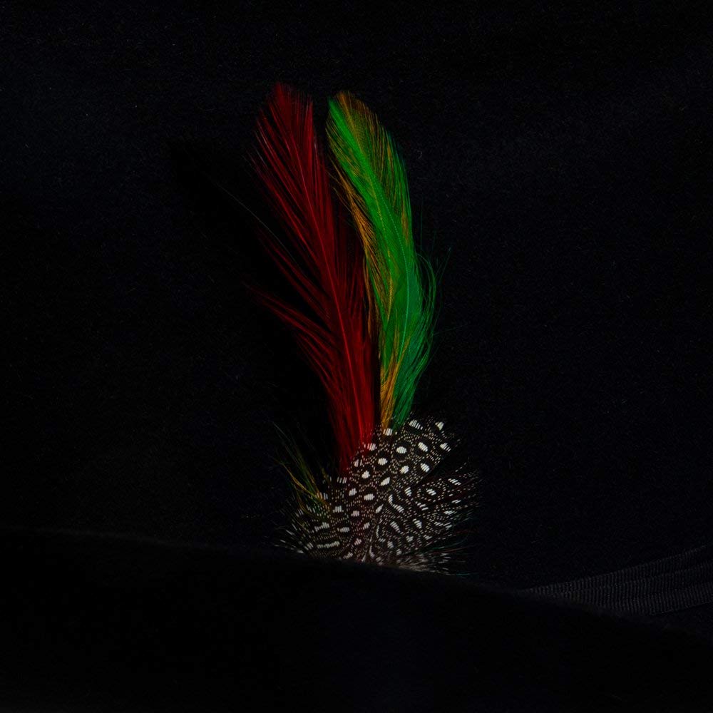 Wide Brim Brown Felt Cowboy Hat with Silver Buckle Band for Men Western Rodeo Ranch Festival Hat Gift Box (Black)