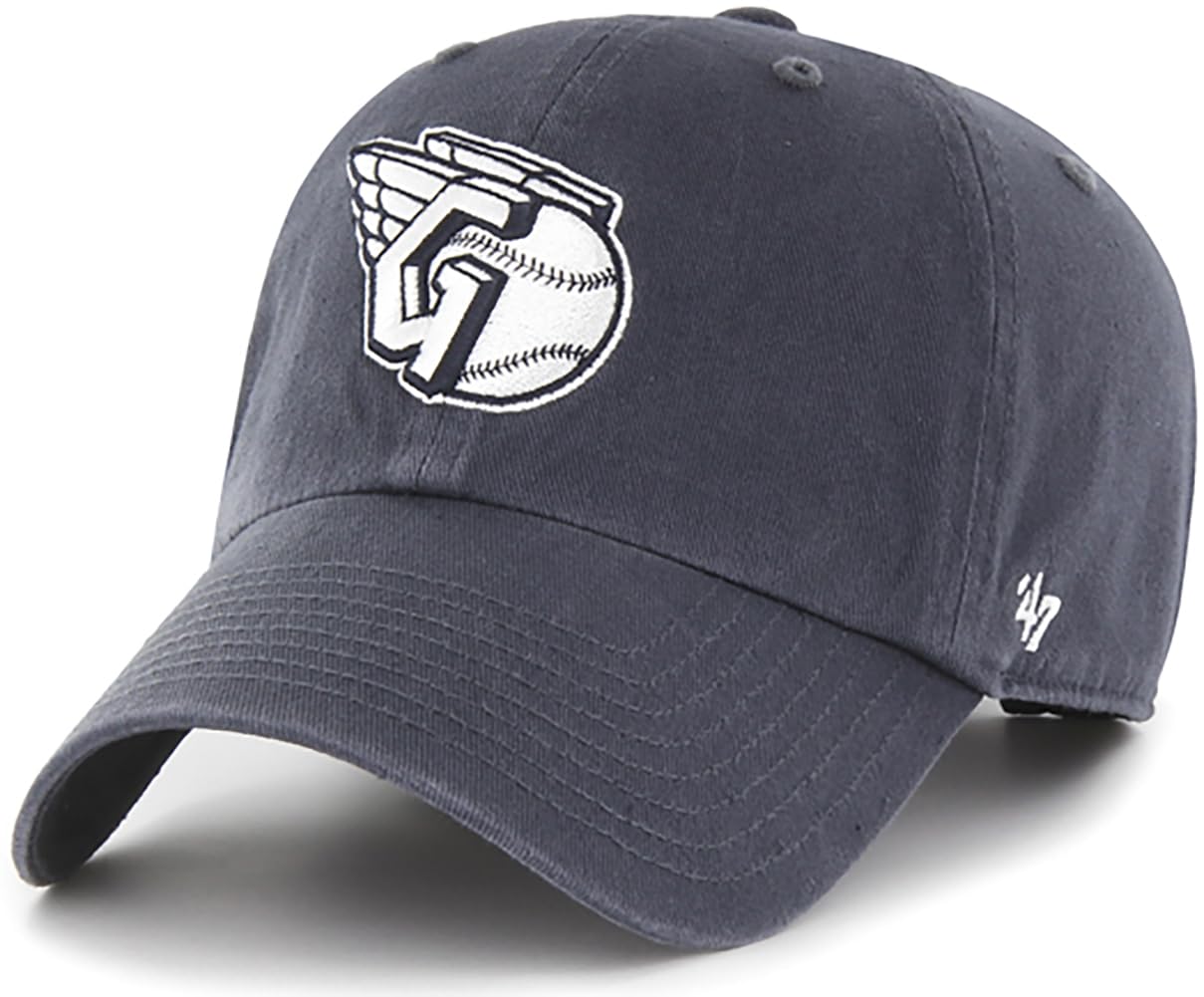 47 Brand MLB Vintage Navy Primary Logo Clean Up Adjustable Baseball Cap Hat, Adult One Size Fits All