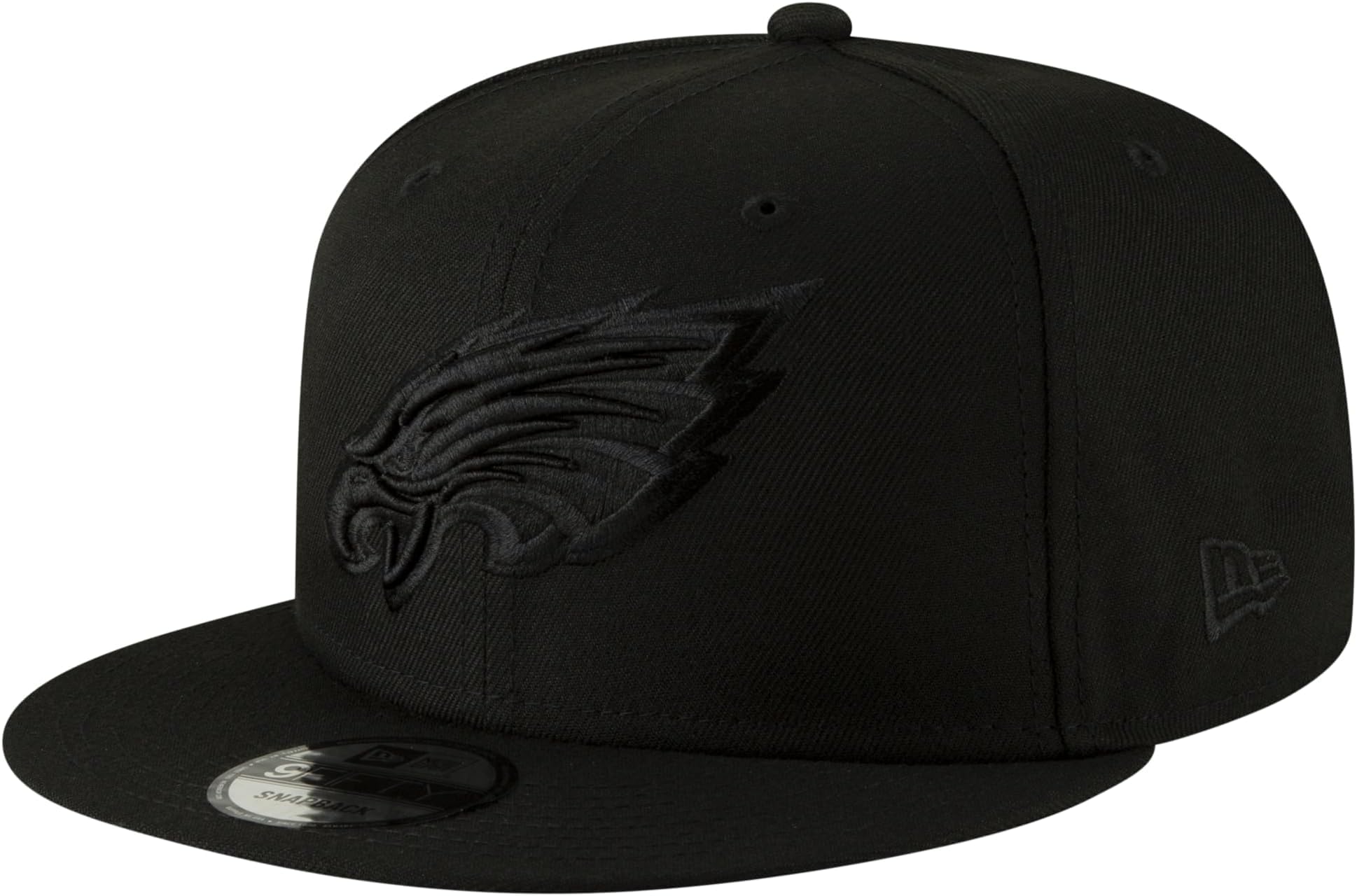 New Era NFL 9FIFTY Black On Black Adjustable Snapback Hat Cap One Size Fits All (Philadelphia Eagles)