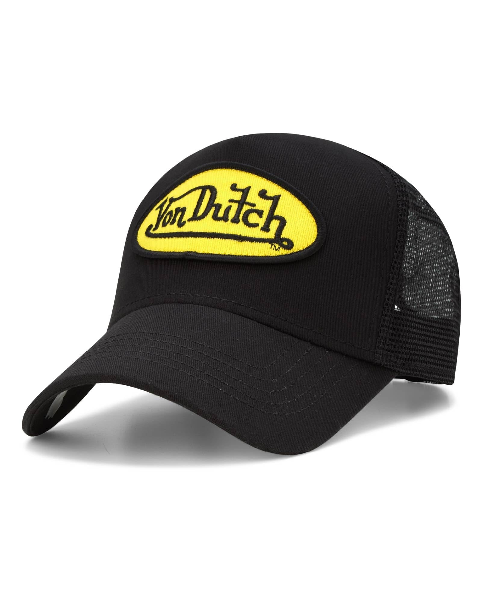 Von Dutch Unisex Trucker Hat - Retro Classic Solid Color Mesh Back Snapback Baseball Cap for Men & Women.