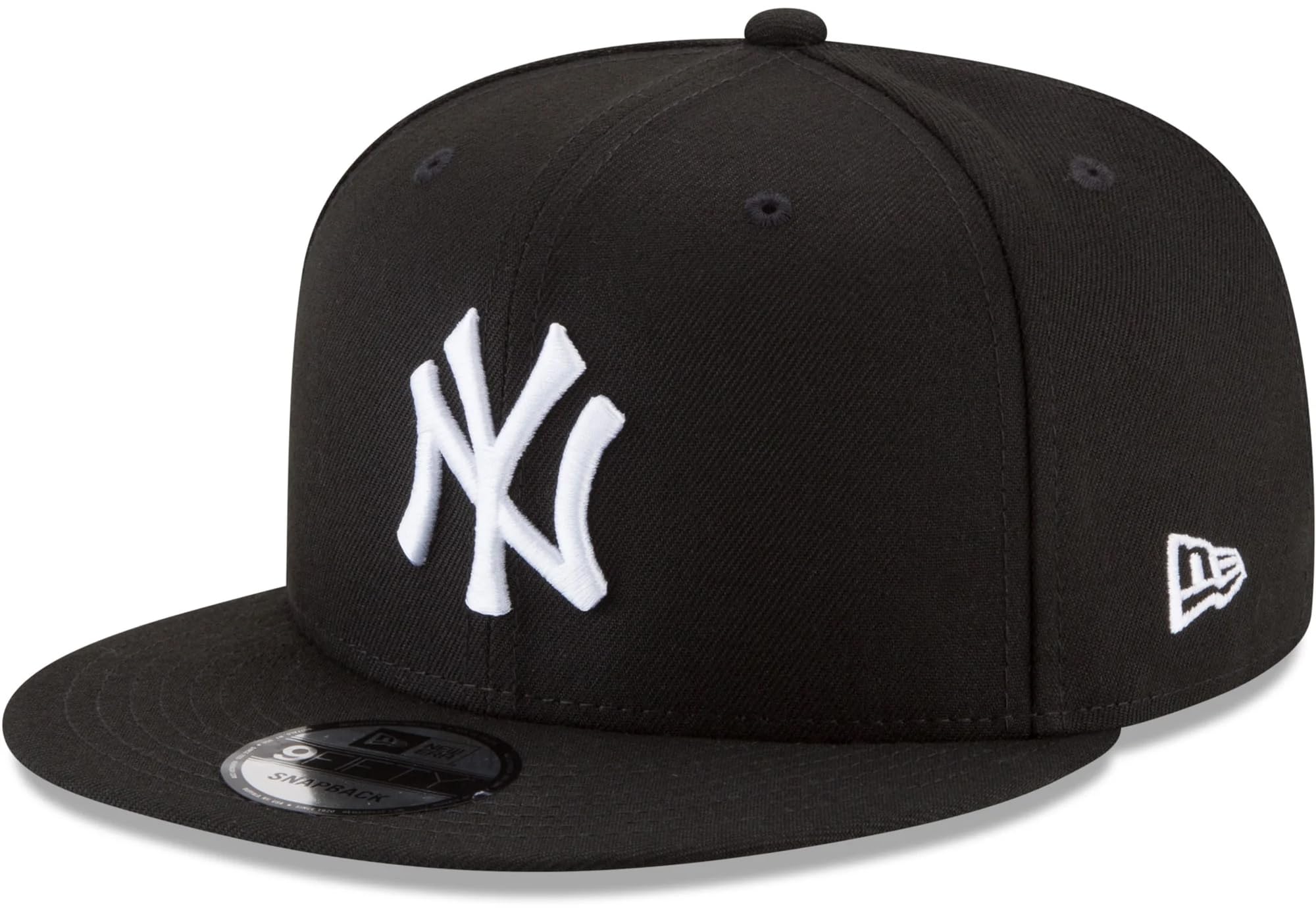 New Era Unisex-Adult MLB 9Fifty Black White Primary Logo Adjustable Snapback Hat Cap One Size Fits All