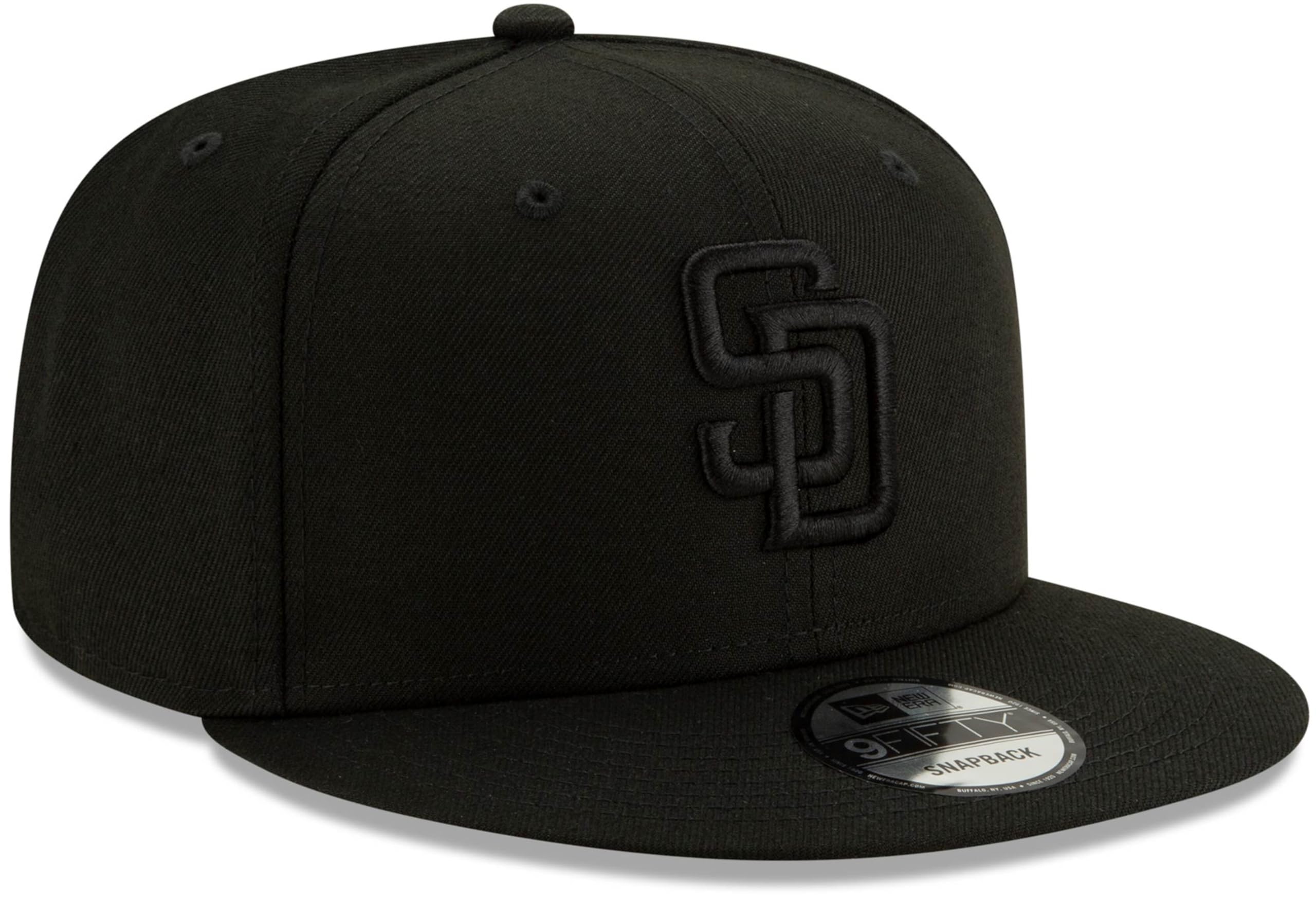 New Era MLB 9FIFTY Black Black Primary Logo Team Adjustable Snapback Hat Cap One Size Fits All