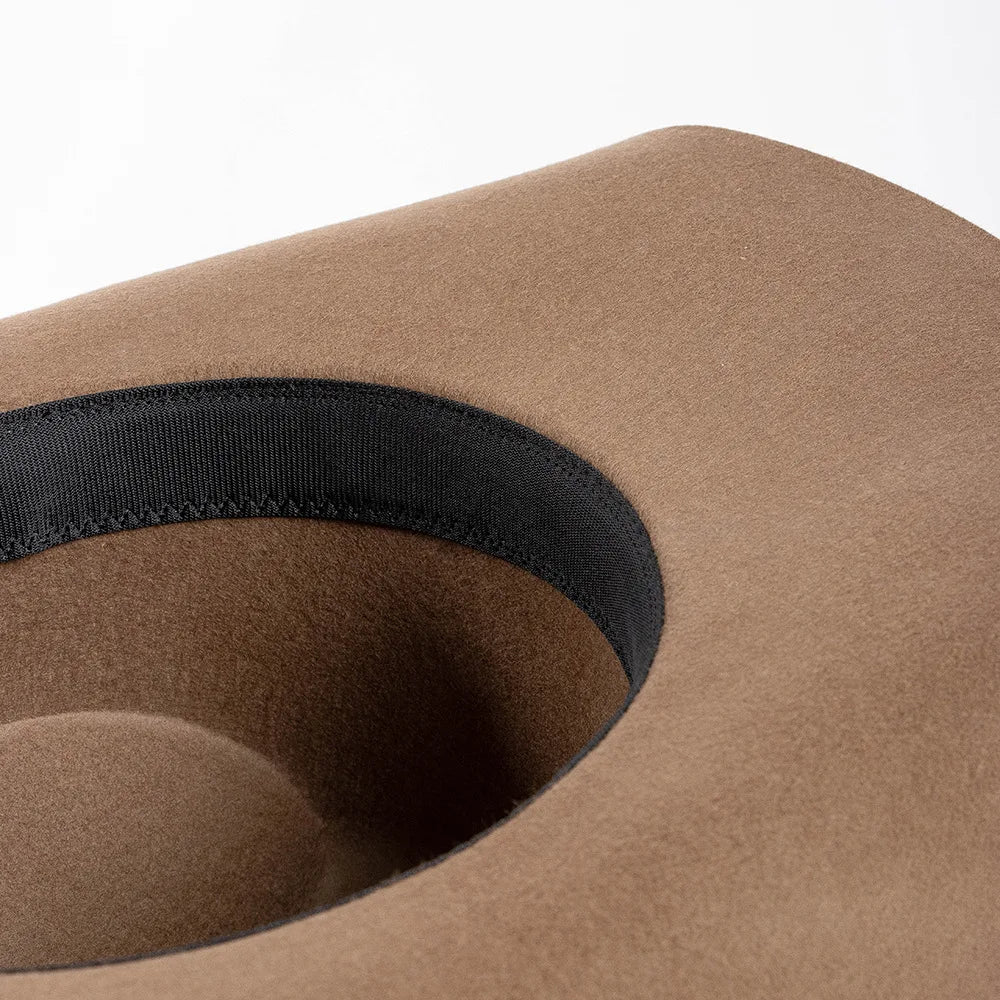 USPOP 100% Wool Felt Cowboy Hat with Belt Buckle 4 Sizes Wide Brim Jazz Hat Autumn Winter Fedoras - Caps Fitted