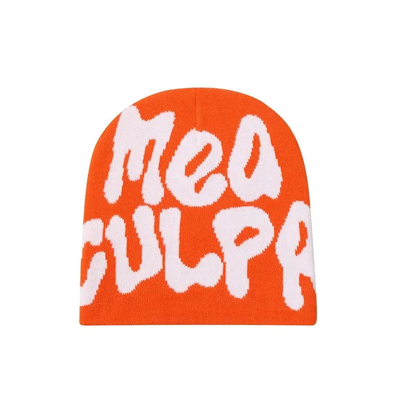 2023 New Knitting Beanies Hat Men Women Paragraph Quality Cap Mea Culpa Y2k Warm Fashion Hundred Take Cold Cap for Women Hats