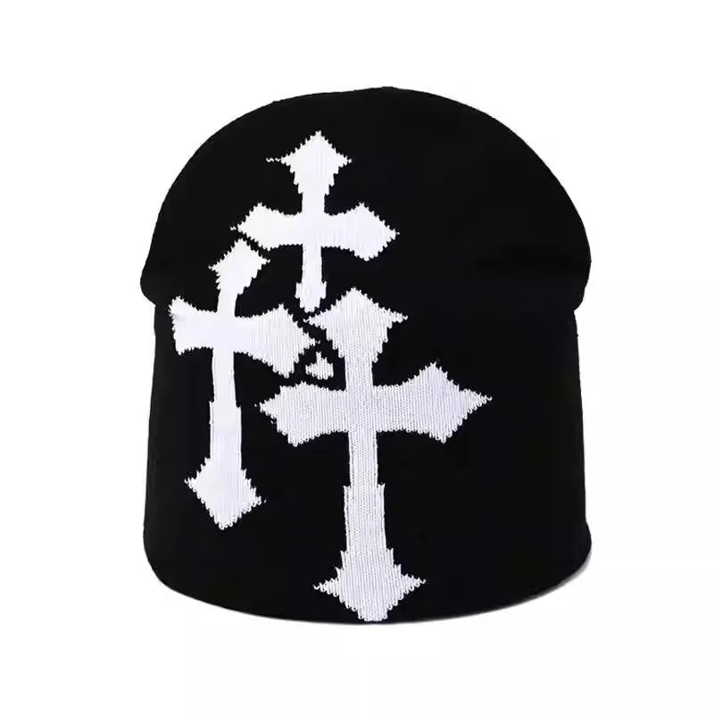 Hit Product Knitted Hat Cross Hat Men's And Women's Hip Hop Versatile Hat Cross Autumn Winter Baotou Hat Circumference Cold Hat