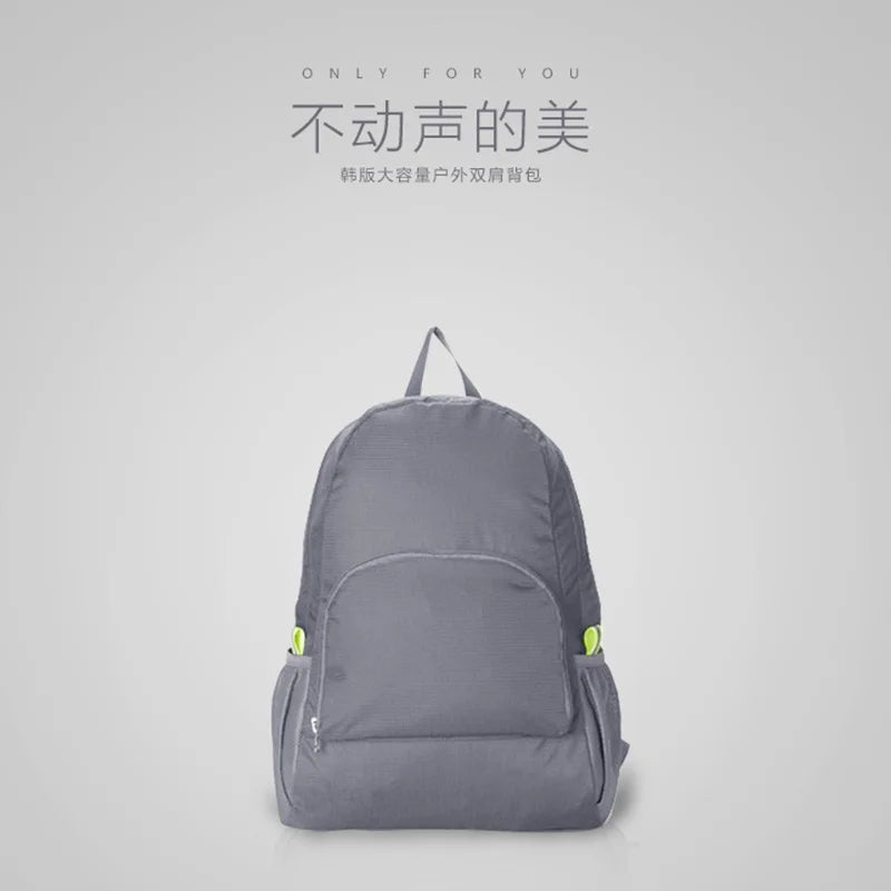 Large capacity outdoor foldable portable men's and women's backpack waterproof bag casual backpack - Caps Fitted