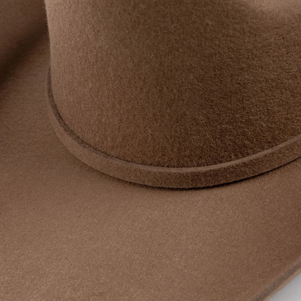 USPOP 100% Wool Felt Cowboy Hat with Belt Buckle 4 Sizes Wide Brim Jazz Hat Autumn Winter Fedoras - Caps Fitted