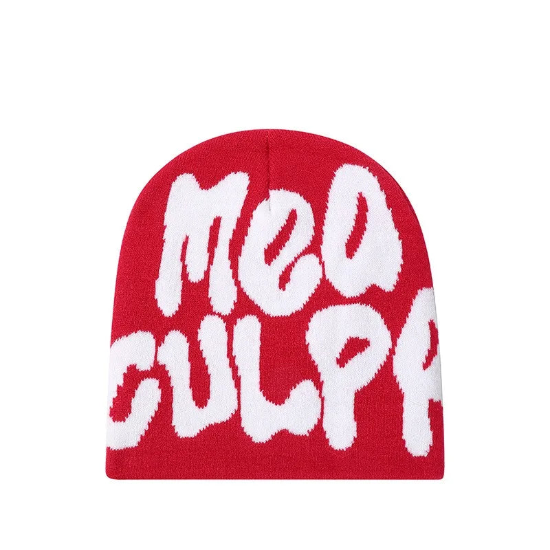 2023 New Knitting Beanies Hat Men Women Paragraph Quality Cap Mea Culpa Y2k Warm Fashion Hundred Take Cold Cap for Women Hats