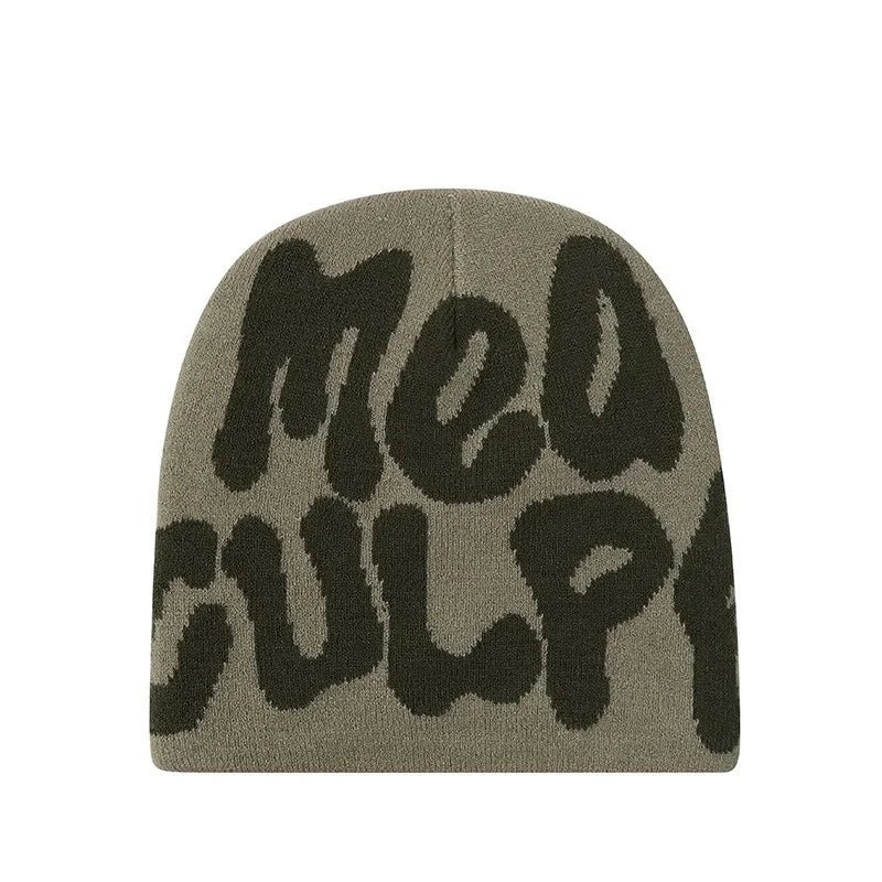 2023 New Knitting Beanies Hat Men Women Paragraph Quality Cap Mea Culpa Y2k Warm Fashion Hundred Take Cold Cap for Women Hats