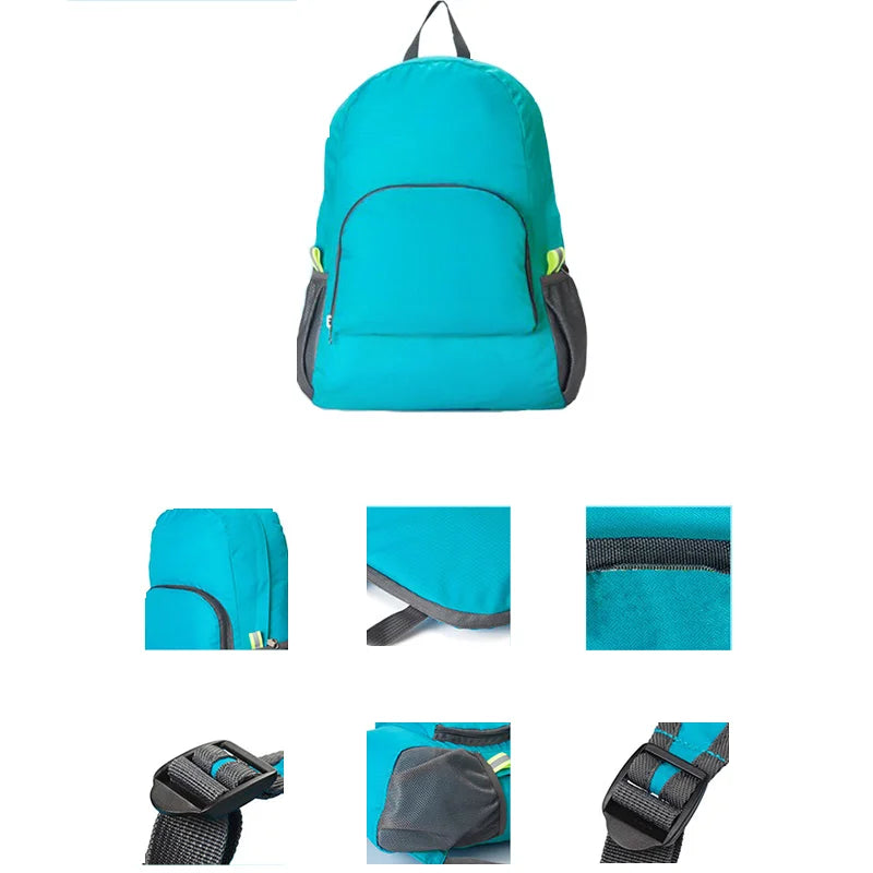 Large capacity outdoor foldable portable men's and women's backpack waterproof bag casual backpack - Caps Fitted
