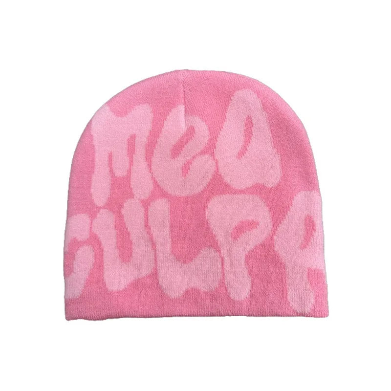 Mea Culpas Beanies for Women Men Couple Y2K Hats Ins Fashion Bonnet Kpop Wool Skullies Hoods Lady Hats Accessories Gorro Шапка
