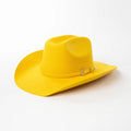 USPOP 100% Wool Felt Cowboy Hat with Belt Buckle 4 Sizes Wide Brim Jazz Hat Autumn Winter Fedoras - Caps Fitted
