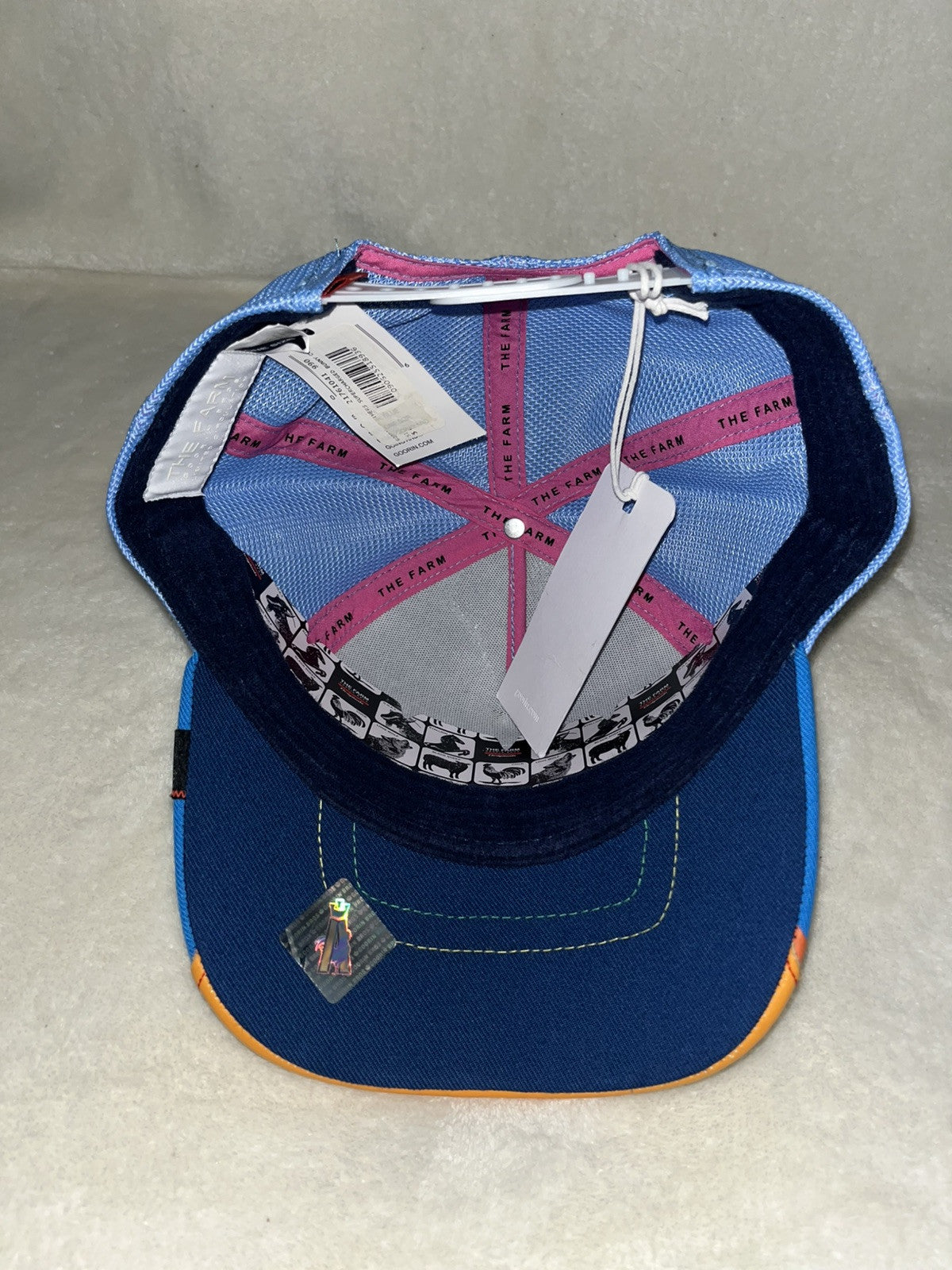 GOORIN BROS THE FARM SUPERCHARGED BUNNY CURVED TRUCKER SNAPBACK MENS HAT BLUE - Caps Fitted