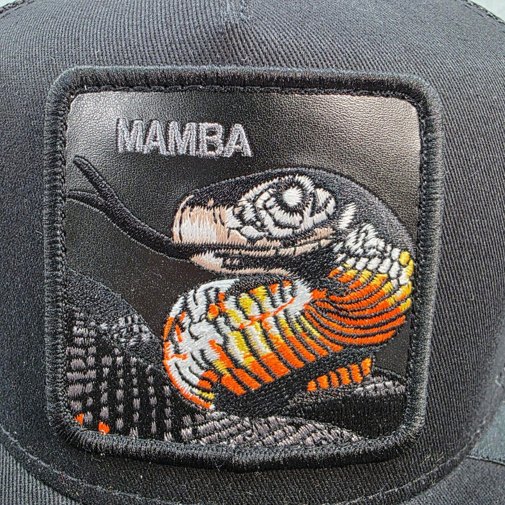 Goorin Bros. The Farm Mamba Snake Trucker Hat Baseball Cap Black Adjustable NWT - Caps Fitted